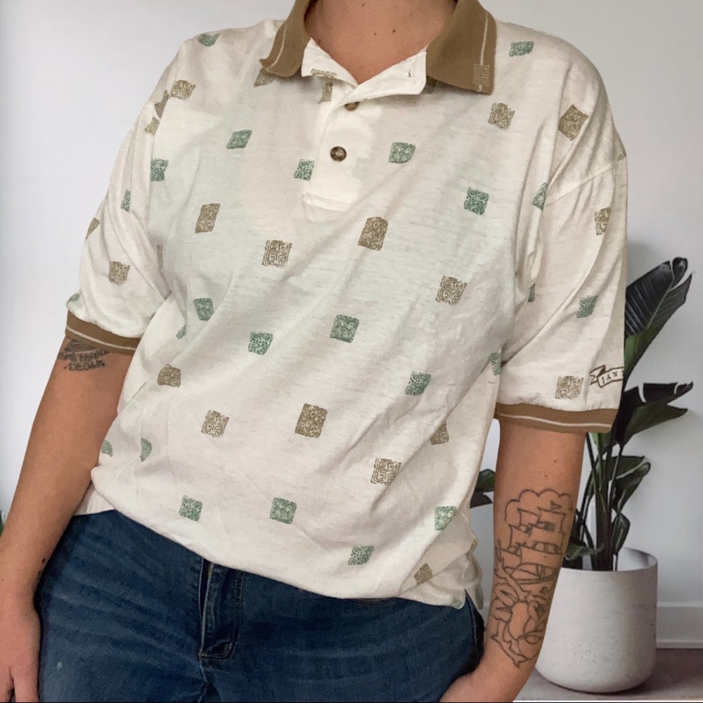 Vintage Jantzen 90s Dad Core Golf  Unisex Henley Shirt Large